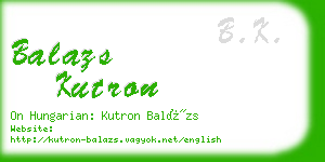 balazs kutron business card